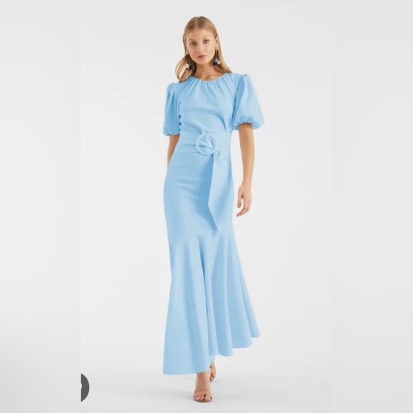 Sachin & Babi Camila Crepe Belted Dress in Teal. size 10 - Picture 12 of 12